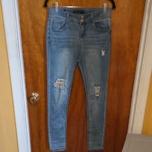 Imperial Girl Light Blue Distressed Skinny Jeans